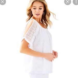 Lilly Pulitzer top Lilette white eyelet top